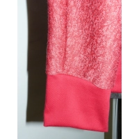 Cieplutki sweter KIMONO ze ściągaczami - wiśniowy melanż